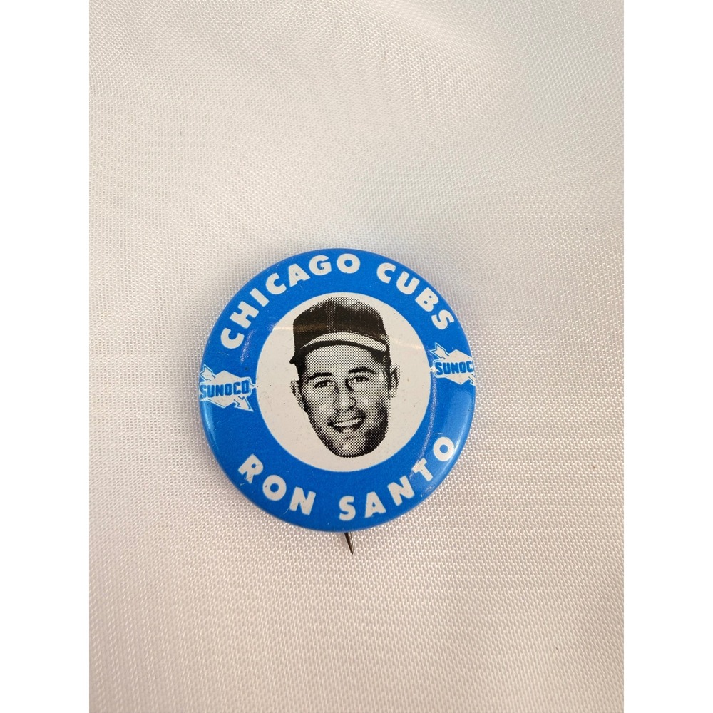 Vintage 1969 Sunoco Chicago Cubs Ron Santo Pinback Button Baseball Memorabilia